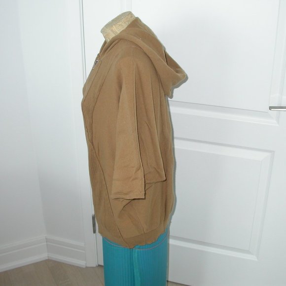 Camel Coloured Calvin Klein Zippered Knit Hoodie - Picture 5 of 10